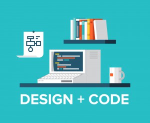 Web Programming And Design With Retro Computer Illustration